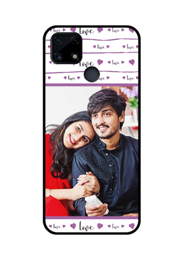Realme Narzo 20 Custom Glass Mobile Case  - Couples Heart Design