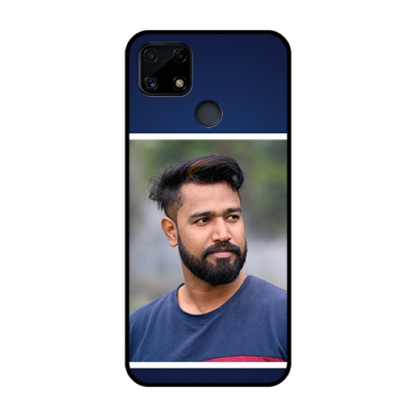 Realme Narzo 20 Personalized Glass Phone Case - Simple Royal Blue Design Realme Narzo 20 Personalized Glass Phone Case - Simple Royal Blue Design