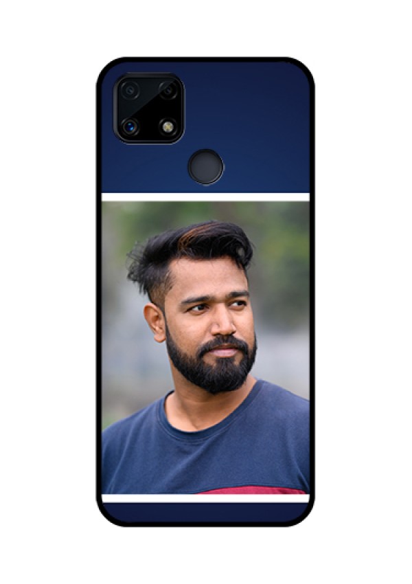 Realme Narzo 20 Personalized Glass Phone Case  - Simple Royal Blue Design