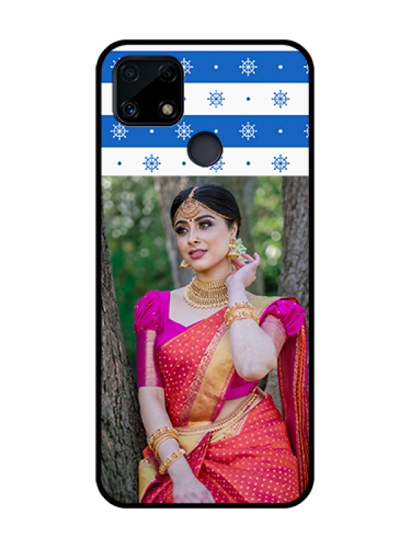 Custom Realme Narzo 20 Photo Printing on Glass Case  - Snow Pattern Design
