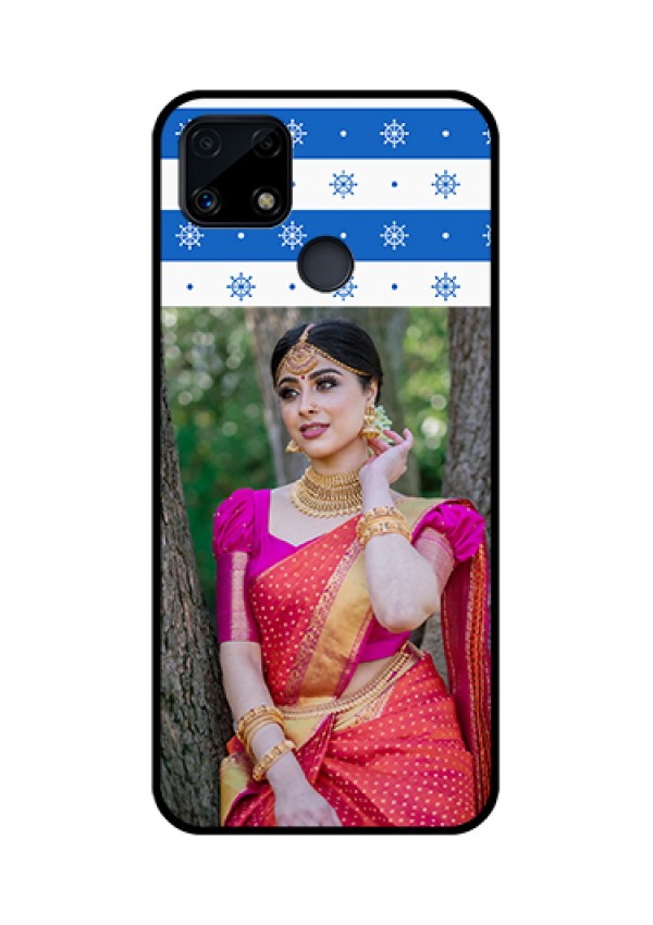 Realme Narzo 20 Photo Printing on Glass Case  - Snow Pattern Design