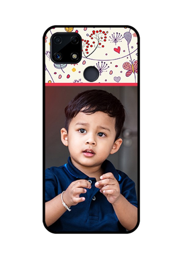 Realme Narzo 20 Custom Glass Mobile Case  - Premium Floral Design