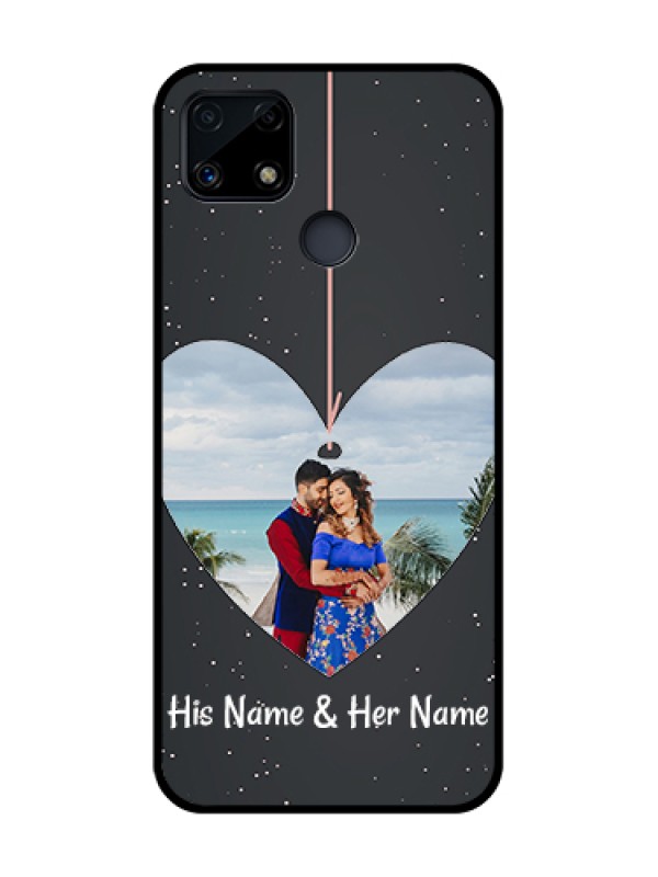 Custom Realme Narzo 20 Custom Glass Phone Case  - Hanging Heart Design