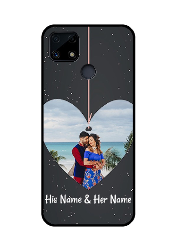Realme Narzo 20 Custom Glass Phone Case  - Hanging Heart Design