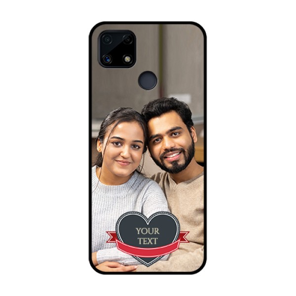 Realme Narzo 20 Custom Glass Phone Case - Just Married Couple Design Realme Narzo 20 Custom Glass Phone Case - Just Married Couple Design