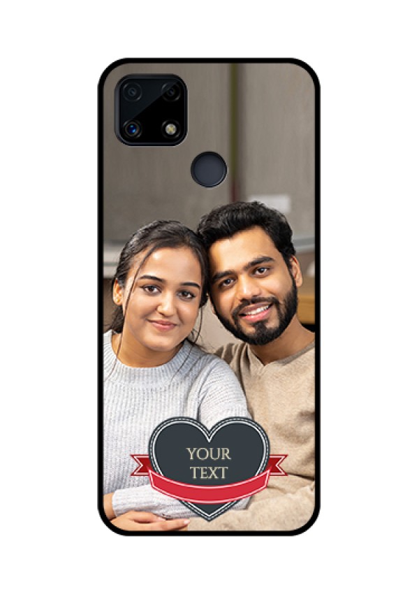 Realme Narzo 20 Custom Glass Phone Case  - Just Married Couple Design