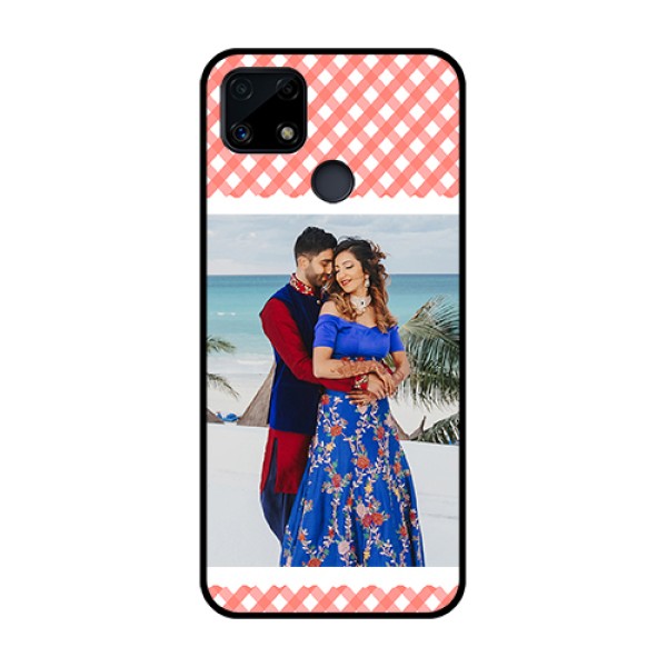 Realme Narzo 20 Personalized Glass Phone Case  - Pink Pattern Design