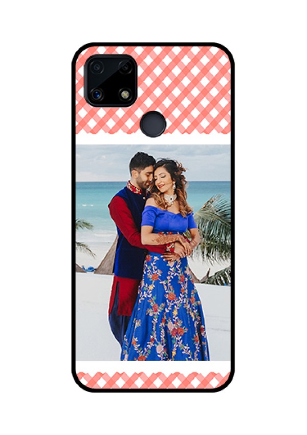Realme Narzo 20 Personalized Glass Phone Case  - Pink Pattern Design