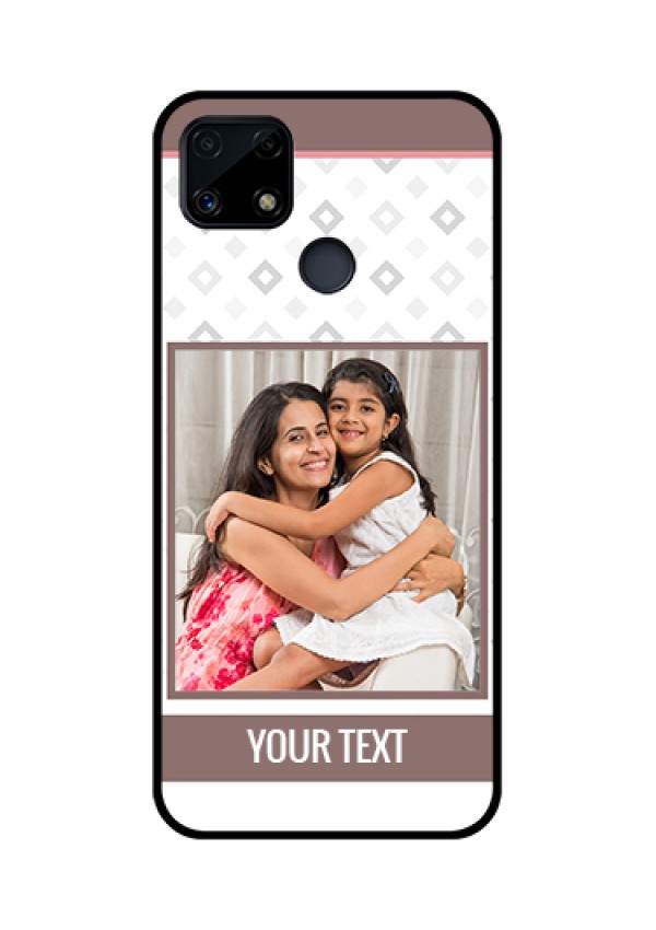 Realme Narzo 20 Photo Printing on Glass Case  - Simple Diamond Design