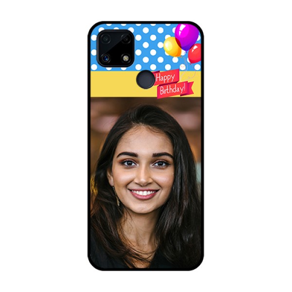 Realme Narzo 20 Custom Glass Mobile Case  - Happy Birthday Design