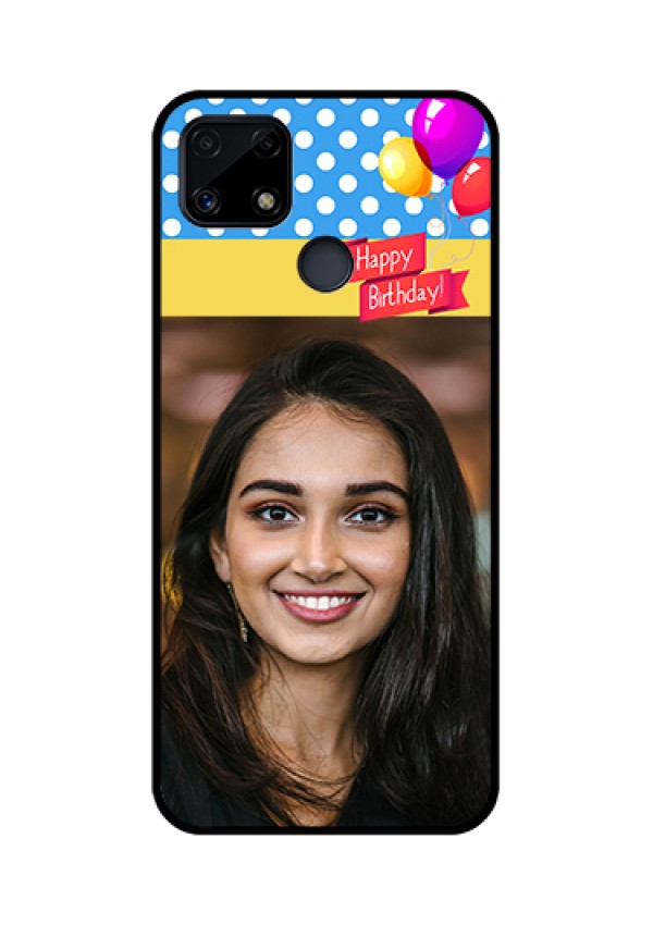 Realme Narzo 20 Custom Glass Mobile Case  - Happy Birthday Design