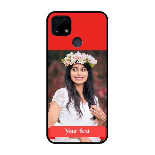 Realme Narzo 20 Custom Glass Phone Case  - Simple Red Color Design