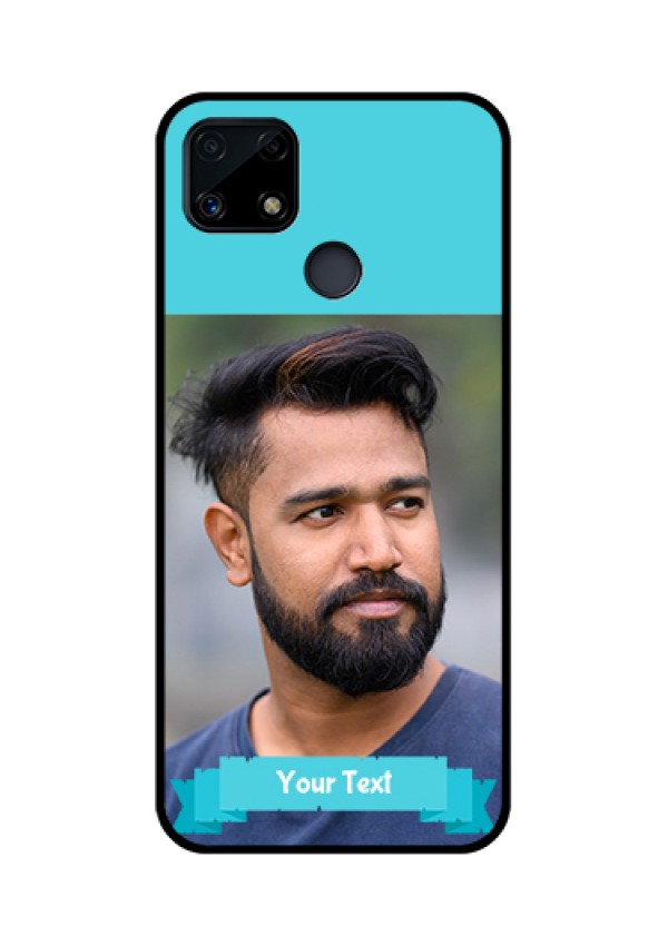 Realme Narzo 20 Personalized Glass Phone Case  - Simple Blue Color Design