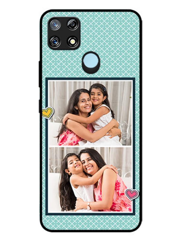 Custom Realme Narzo 20 Custom Glass Phone Case  - 2 Image Holder with Pattern Design