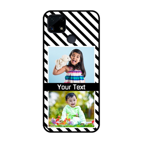 Realme Narzo 20 Photo Printing on Glass Case - Black And White Stripes Design Realme Narzo 20 Photo Printing on Glass Case - Black And White Stripes Design