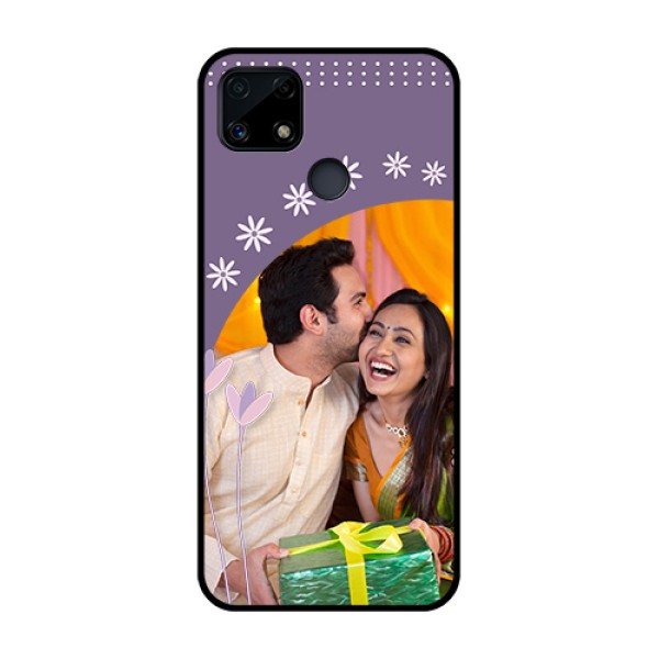 Realme Narzo 20 Custom Glass Mobile Case  - Lavender flowers design 