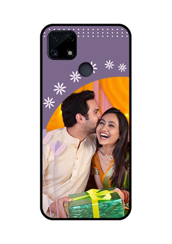Realme Narzo 20 Custom Glass Mobile Case  - Lavender flowers design 