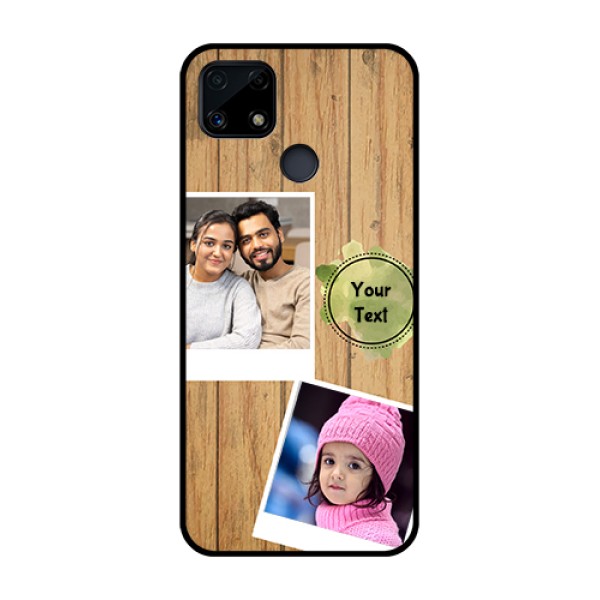 Realme Narzo 20 Custom Glass Phone Case  - Wooden Texture Design