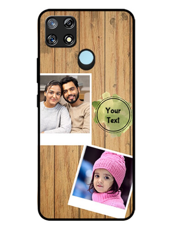Custom Realme Narzo 20 Custom Glass Phone Case  - Wooden Texture Design