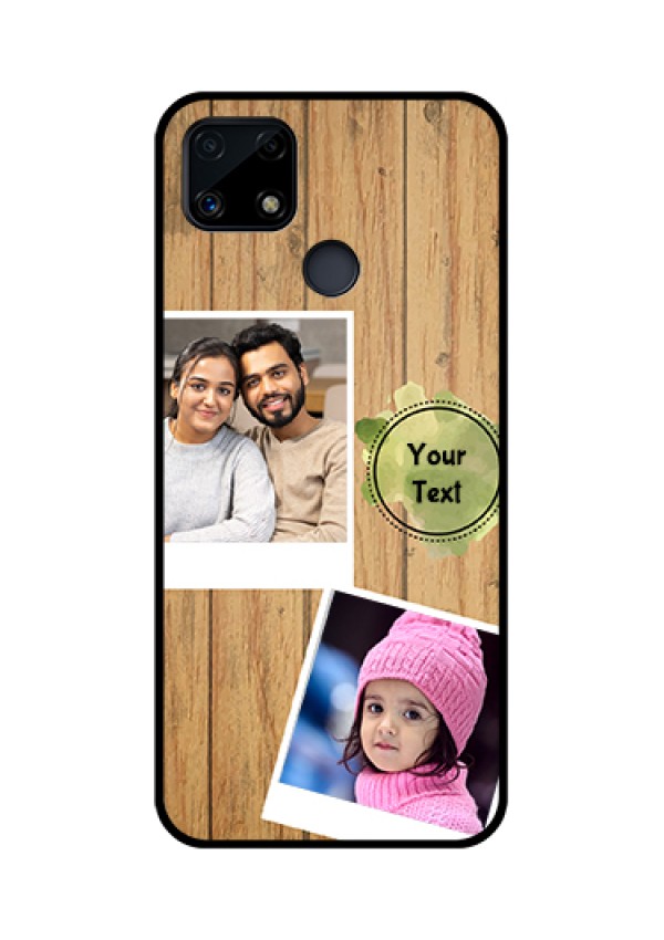 Realme Narzo 20 Custom Glass Phone Case  - Wooden Texture Design