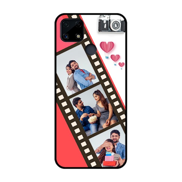 Realme Narzo 20 Personalized Glass Phone Case - 3 Image Holder with Film Reel Realme Narzo 20 Personalized Glass Phone Case - 3 Image Holder with Film Reel