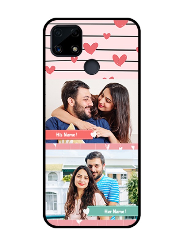 Custom Realme Narzo 20 Custom Glass Mobile Case  - Photo with Heart Design
