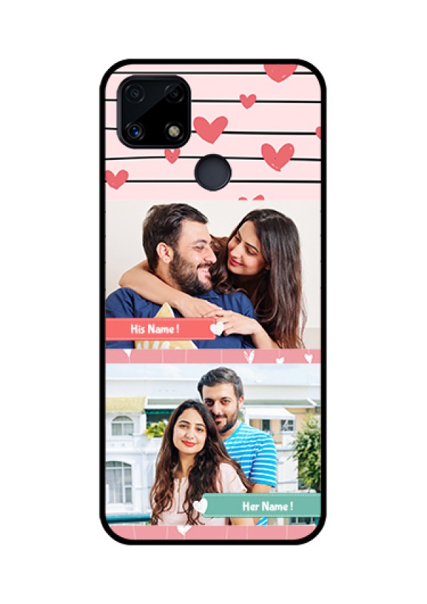 Realme Narzo 20 Custom Glass Mobile Case  - Photo with Heart Design