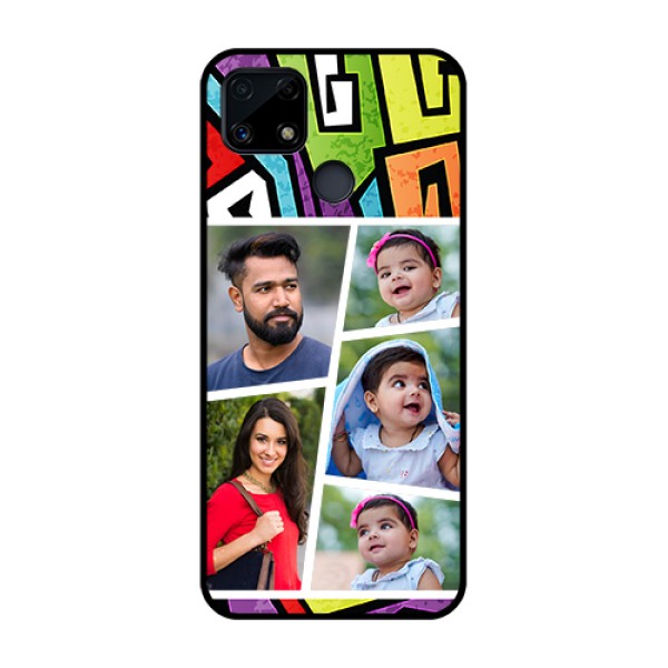 Realme Narzo 20 Custom Glass Phone Case - Graffiti pattern Design Realme Narzo 20 Custom Glass Phone Case - Graffiti pattern Design