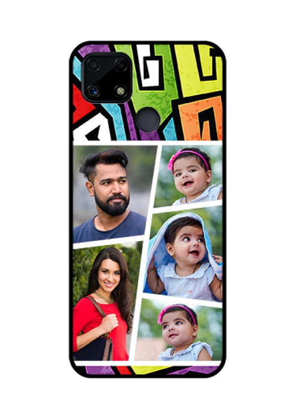 Realme Narzo 20 Custom Glass Phone Case  - Graffiti pattern Design