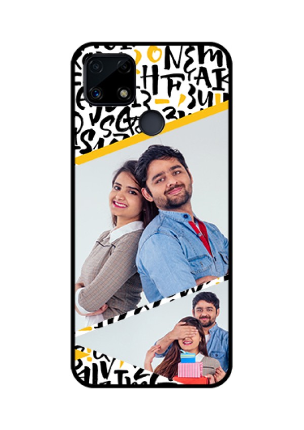 Realme Narzo 20 Custom Glass Mobile Case  - Letters Pattern Design