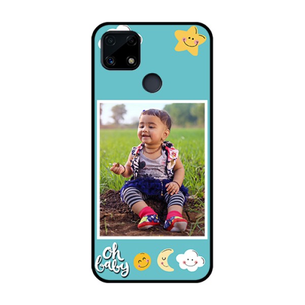 Realme Narzo 20 Personalized Glass Phone Case - Smiley Kids Stars Design Realme Narzo 20 Personalized Glass Phone Case - Smiley Kids Stars Design