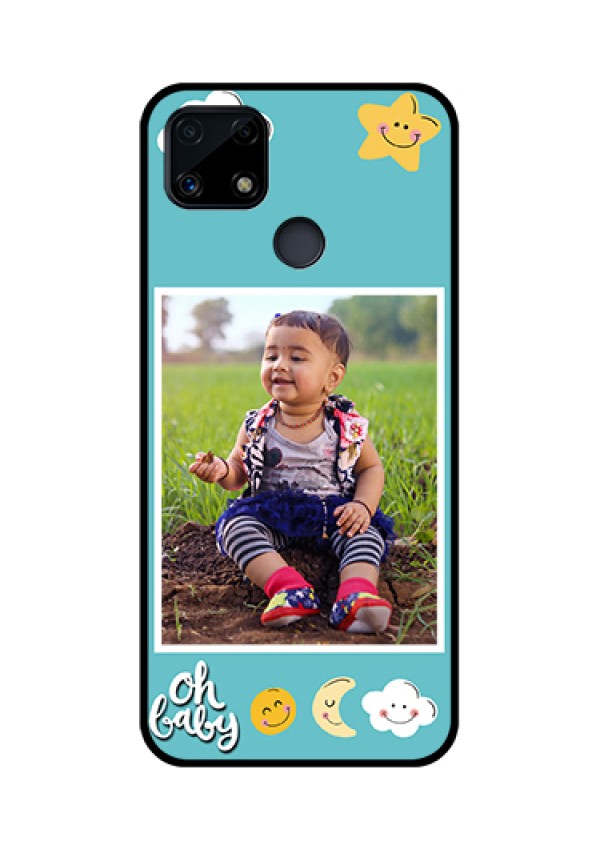Realme Narzo 20 Personalized Glass Phone Case  - Smiley Kids Stars Design