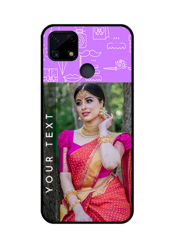 Realme Narzo 20 Custom Glass Mobile Case  - Birthday Icons Design