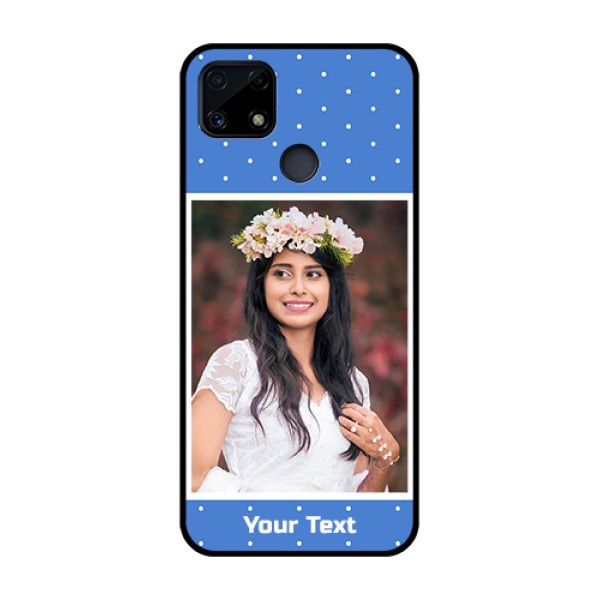 Realme Narzo 20 Photo Printing on Glass Case  - Polka dots design