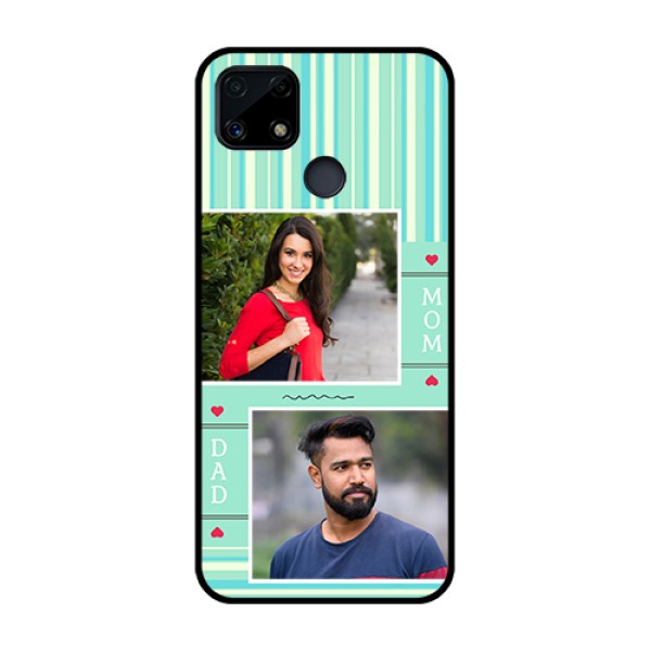 Realme Narzo 20 Custom Glass Phone Case - Mom & Dad Pic Design Realme Narzo 20 Custom Glass Phone Case - Mom & Dad Pic Design