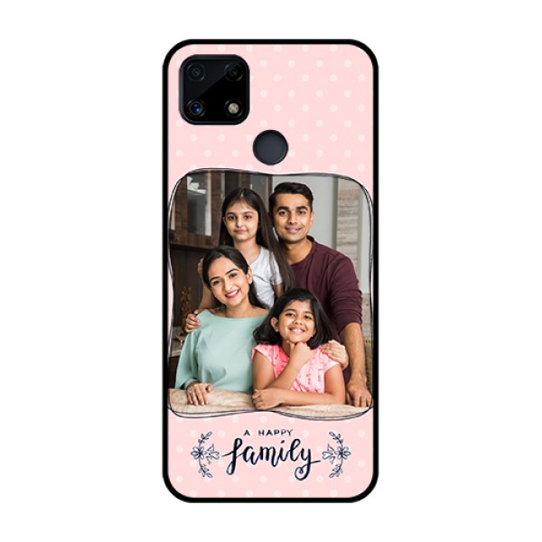 Realme Narzo 20 Custom Glass Phone Case - Family with Dots Design Realme Narzo 20 Custom Glass Phone Case - Family with Dots Design