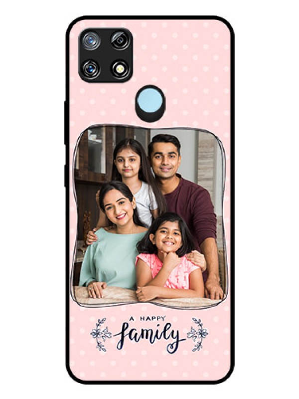 Custom Realme Narzo 20 Custom Glass Phone Case  - Family with Dots Design
