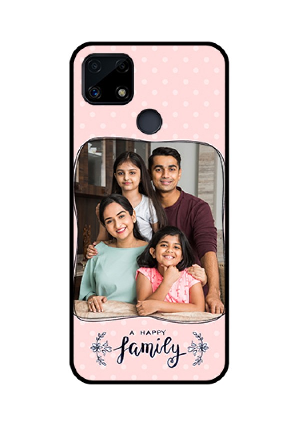 Realme Narzo 20 Custom Glass Phone Case  - Family with Dots Design