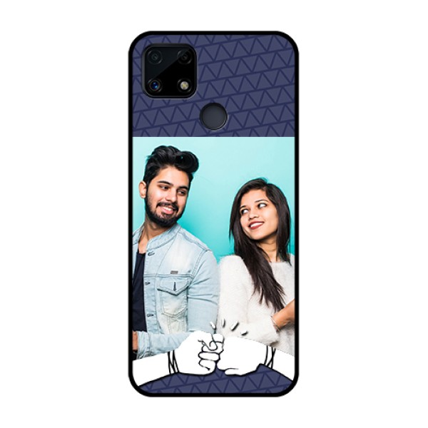 Realme Narzo 20 Photo Printing on Glass Case - with Best Friends Design Realme Narzo 20 Photo Printing on Glass Case - with Best Friends Design