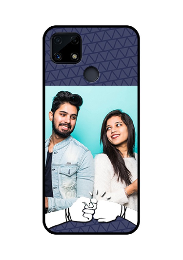 Realme Narzo 20 Photo Printing on Glass Case  - with Best Friends Design  