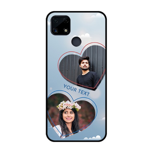 Realme Narzo 20 Custom Glass Mobile Case  - Blue Color Couple Design 
