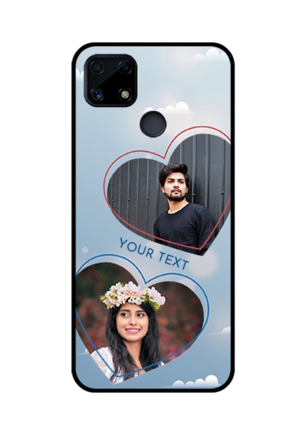 Realme Narzo 20 Custom Glass Mobile Case  - Blue Color Couple Design 