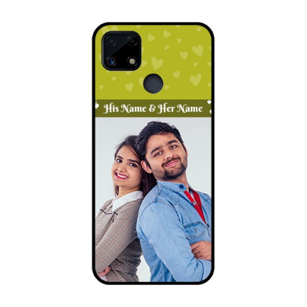 Realme Narzo 20 Custom Glass Phone Case - You & Me Heart Design Realme Narzo 20 Custom Glass Phone Case - You & Me Heart Design