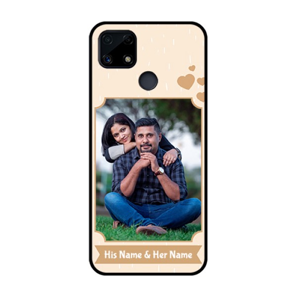 Realme Narzo 20 Custom Glass Phone Case - with confetti love design Realme Narzo 20 Custom Glass Phone Case - with confetti love design