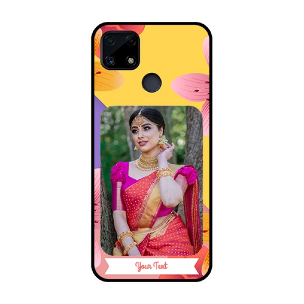 Realme Narzo 20 Custom Glass Mobile Case  - 3 Image With Vintage Floral Design
