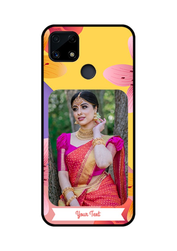 Realme Narzo 20 Custom Glass Mobile Case  - 3 Image With Vintage Floral Design
