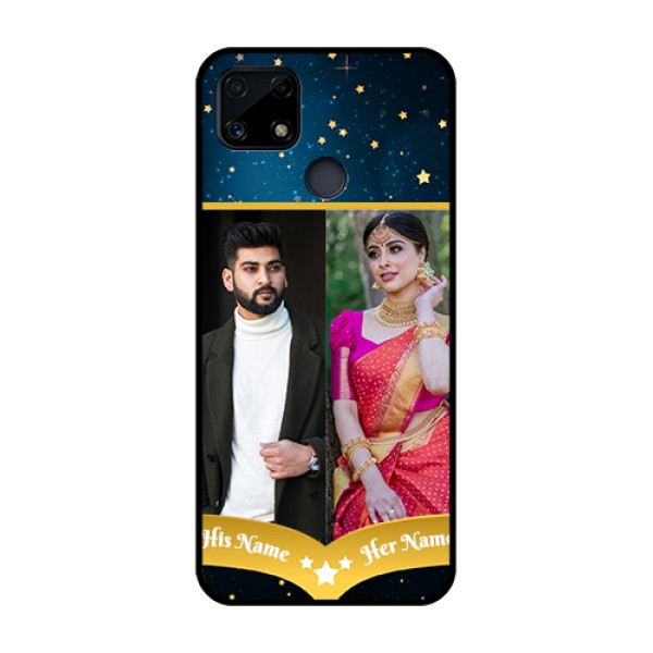 Realme Narzo 20 Custom Glass Phone Case  - Galaxy Stars Backdrop Design