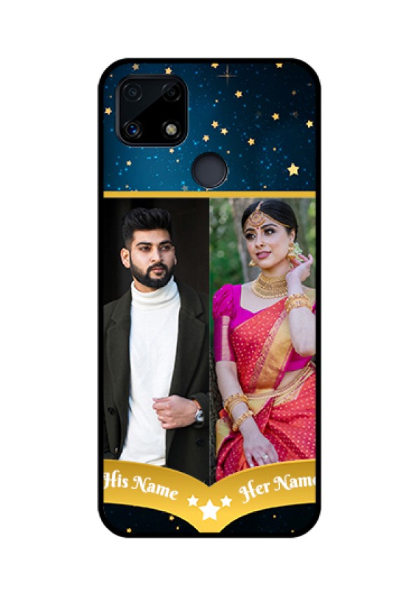 Realme Narzo 20 Custom Glass Phone Case  - Galaxy Stars Backdrop Design