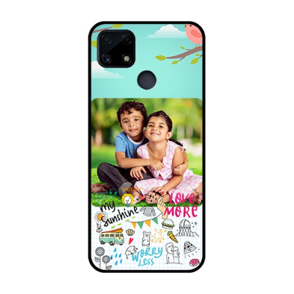 Realme Narzo 20 Photo Printing on Glass Case  - Doodle love Design
