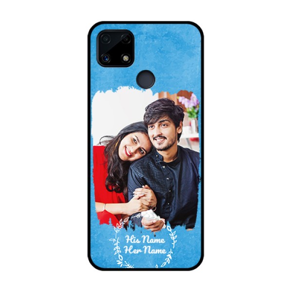 Narzo 20 Custom Glass Phone Case - Blue Color Vintage Design Narzo 20 Custom Glass Phone Case - Blue Color Vintage Design